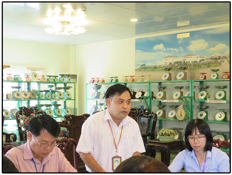 Ông Nguyễn Thanh Bình, Phó Tổng Giám Đốc Công ty TNHH Sản Xuất Cân Nhơn Hòa thông qua chương trình Hội nghị Khối thi đua 5 năm 2020.